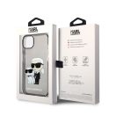Karl Lagerfeld Liquid Glitter Karl and Choupette NFT hátlap tok Apple iPhone 14 Plus, fekete