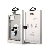   Karl Lagerfeld Liquid Glitter Karl and Choupette NFT hátlap tok Apple iPhone 14 Plus, fekete