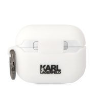   Karl Lagerfeld 3D Logo NFT Choupette Head Apple Airpods Pro szilikon tok, fehér