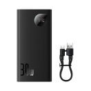 Baseus Adaman2 Power bank / külső akkumulátor, 10000mAh, 2xUSB, USB-C, 30W fekete