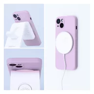 Magsafe szilikon tok Apple iPhone 14 Plus, lila