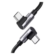   Ugreen US335 USB-C / USB-C gyorstöltő derékszögű töltő- és adatkábel, 100W, 1m, fekete