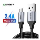 Ugreen USB / microUSB töltő- és adatkábel, 0,25m, fekete