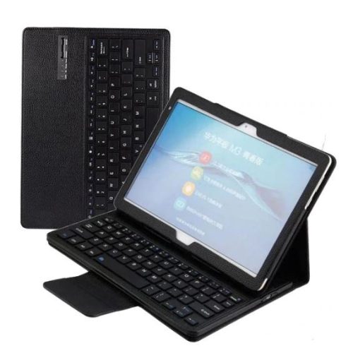 Huawei Mediapad M3 Lite 10.0, Bluetooth billentyűzetes mappa tok, fekete