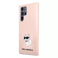   Karl Lagerfeld Silicone Choupette Samsung Galaxy S23 Ultra, szilikon tok, rózsaszín