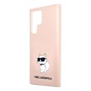 Karl Lagerfeld Silicone Choupette Samsung Galaxy S23 Ultra, szilikon tok, rózsaszín
