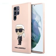   Karl Lagerfeld Silicone Ikonik Samsung Galaxy S23 Ultra, szilikon tok, rózsaszín