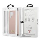 Guess Silicone Script Metal Samsung Galaxy S23 Ultra szilikon tok, rózsaszín