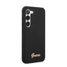Guess Silicone Vintage Gold Samsung Galaxy S23+ szilikon tok, fekete