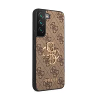 Guess 4G Big Metal Samsung Galaxy S23 szilikon tok, barna