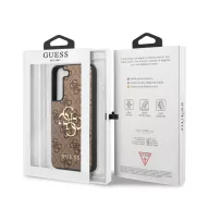 Guess 4G Big Metal Samsung Galaxy S23 szilikon tok, barna