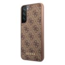 Guess 4G Metal Gold Samsung Galaxy S23 szilikon tok, barna