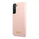 Guess Silicone Script Metal Samsung Galaxy S23 szilikon tok, rózsaszín