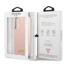 Guess Silicone Script Metal Samsung Galaxy S23 szilikon tok, rózsaszín