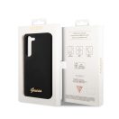 Guess Silicone Vintage Gold Samsung Galaxy S23 szilikon tok, fekete
