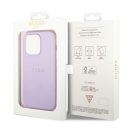 Guess Saffiano Strap Apple iPhone 14 Pro hátlap tok, lila
