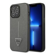   Guess SaffianoTriangle Apple iPhone 14 Pro hátlap tok, ezüst