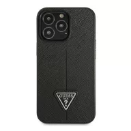   Guess SaffianoTriangle Apple iPhone 14 Pro hátlap tok, fekete