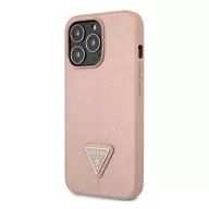 Guess SaffianoTriangle Apple iPhone 14 Pro hátlap tok, pink