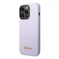   Guess Silicone Vintage Gold Apple iPhone 14 Pro hátlap tok, lila