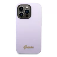   Guess Silicone Vintage Gold Apple iPhone 14 Pro hátlap tok, lila