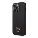 Guess Silicone Triangle Apple iPhone 14 Pro hátlap tok, fekete