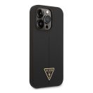Guess Silicone Triangle Apple iPhone 14 Pro hátlap tok, fekete