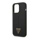 Guess Silicone Triangle Apple iPhone 14 Pro hátlap tok, fekete