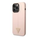 Guess Silicone Triangle Apple iPhone 14 Pro hátlap tok, pink