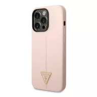   Guess Silicone Triangle Apple iPhone 14 Pro hátlap tok, pink