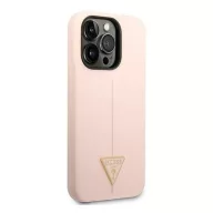   Guess Silicone Triangle Apple iPhone 14 Pro hátlap tok, pink