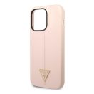 Guess Silicone Triangle Apple iPhone 14 Pro hátlap tok, pink