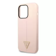   Guess Silicone Triangle Apple iPhone 14 Pro hátlap tok, pink
