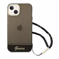   Guess Translucent Pearl Strap Apple iPhone 14 Plus hátlap tok, fekete