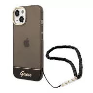   Guess Translucent Pearl Strap Apple iPhone 14 Plus hátlap tok, fekete