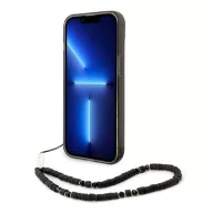   Guess Translucent Pearl Strap Apple iPhone 14 Plus hátlap tok, fekete