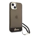 Guess Translucent Pearl Strap Apple iPhone 14 Plus hátlap tok, fekete