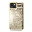 Guess Croco Collection Apple iPhone 14 Plus hátlap tok, arany