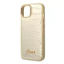 Guess Croco Collection Apple iPhone 14 Plus hátlap tok, arany