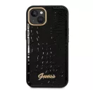 Guess Croco Collection Apple iPhone 14 Plus hátlap tok, fekete
