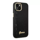 Guess Croco Collection Apple iPhone 14 Plus hátlap tok, fekete