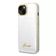   Guess Croco Collection Apple iPhone 14 Plus hátlap tok, ezüst