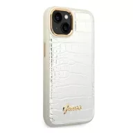   Guess Croco Collection Apple iPhone 14 Plus hátlap tok, ezüst