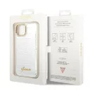 Guess Croco Collection Apple iPhone 14 Plus hátlap tok, ezüst