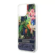   Guess Flower Liquid Glitter Apple iPhone 14 Plus hátlap tok, kék