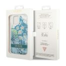 Guess Flower Liquid Glitter Apple iPhone 14 Plus hátlap tok, zöld