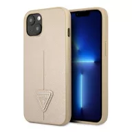   Guess SaffianoTriangle Apple iPhone 14 Plus hátlap tok, bézs