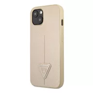   Guess SaffianoTriangle Apple iPhone 14 Plus hátlap tok, bézs