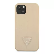   Guess SaffianoTriangle Apple iPhone 14 Plus hátlap tok, bézs