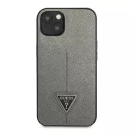   Guess SaffianoTriangle Apple iPhone 14 Plus hátlap tok, ezüst